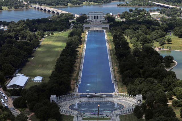 Aerial view of the Lincoln Memorial Reflecting Pool