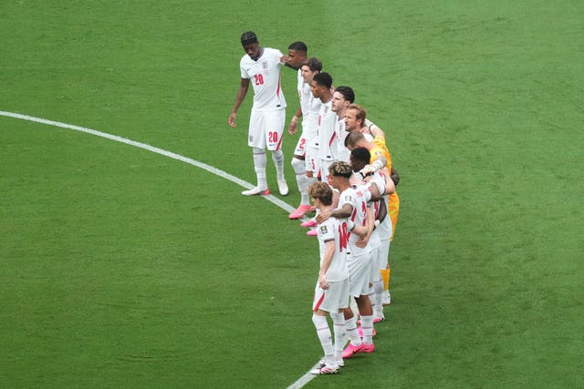 England players observe a moment of silence in memory of Jayden Adams