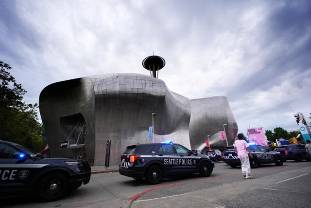 Police outside a building in Seattle 