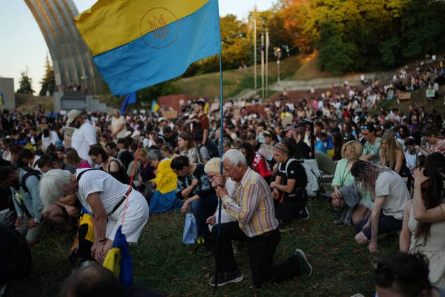 A rally in Kyiv to protest against the dismissal of Mykhailo Fedorov