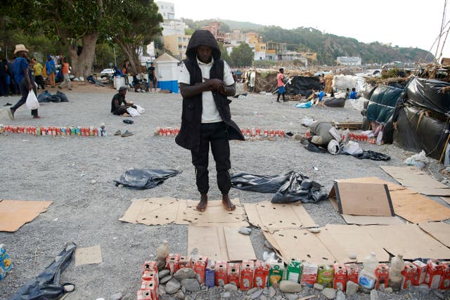 A migrant in Ceuta