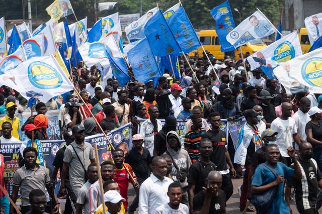 Protesters in DR Congo 