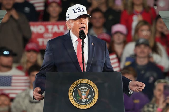 President Donald Trump speaks at a campaign rally 